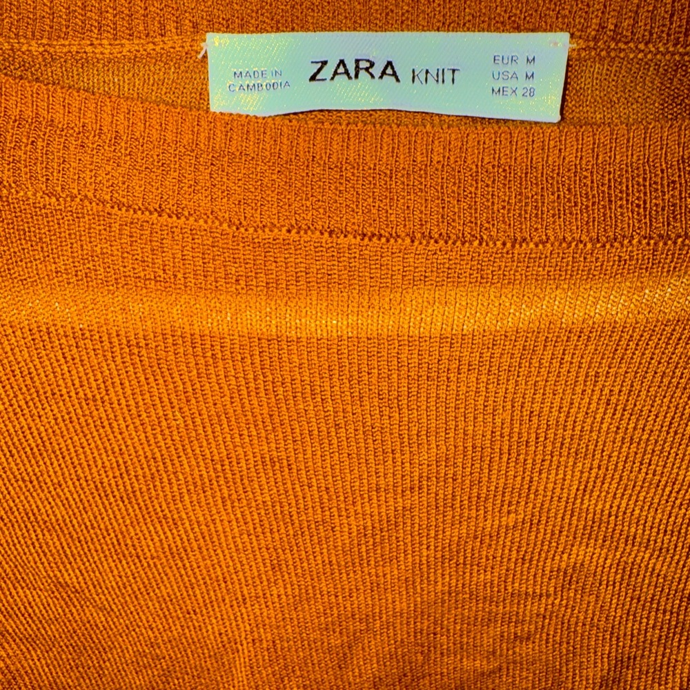 Size Zara Brown Asymmetric Cut Out Top